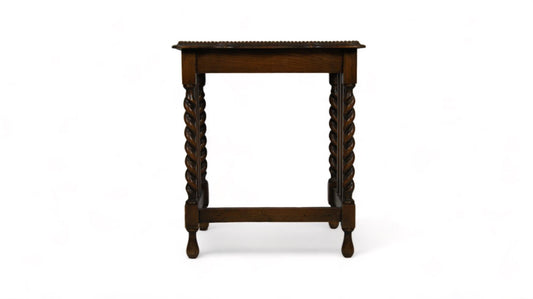 English Side Table with Barley-Twist Legs, 1920s