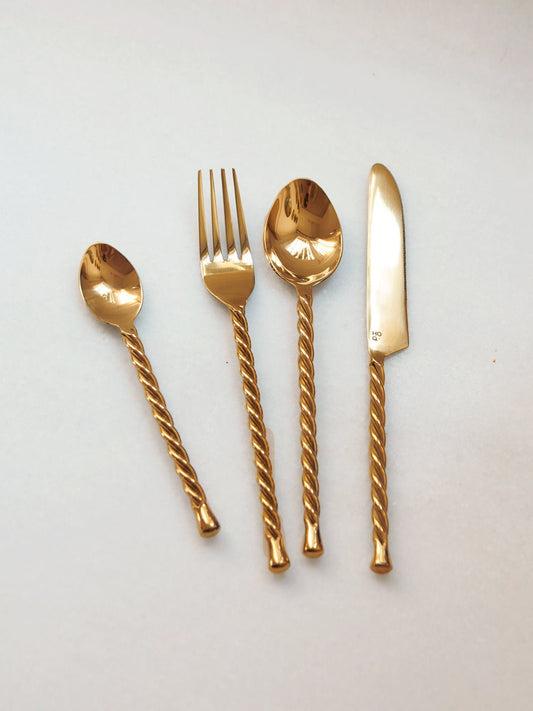 CUTLERY SET GOLDEN TWIRL - House of Quintana