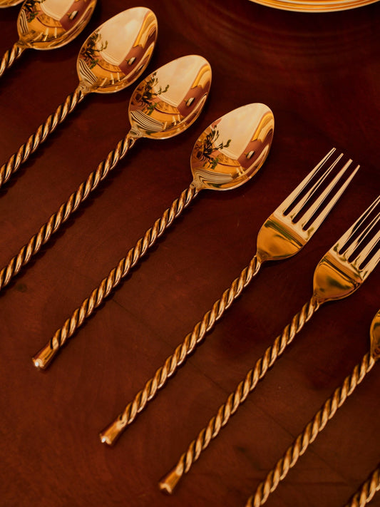 Twirl stainless steel cutlery set of 4 pieces – view 2