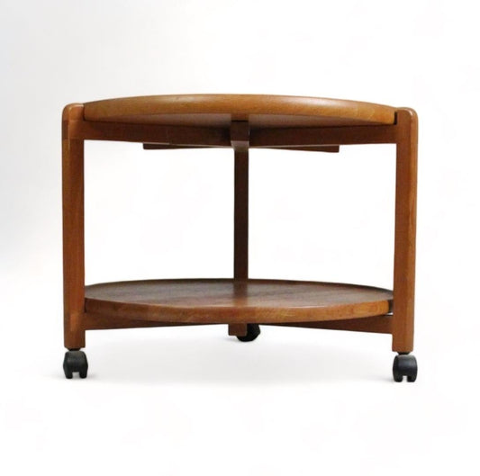 Danish Teak Bar Cart with Removable Tray, 1960s