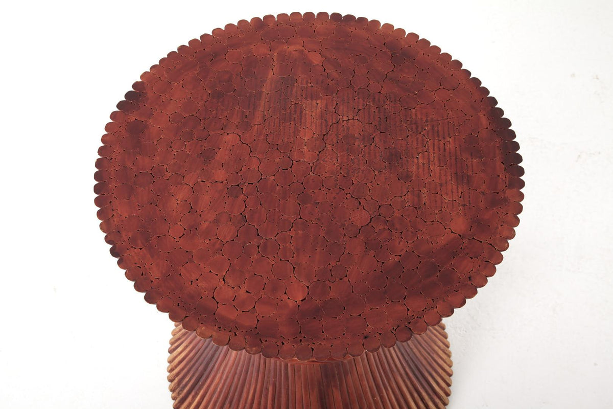 Bamboo Pedestal Table by Roche Bobois, 1980s