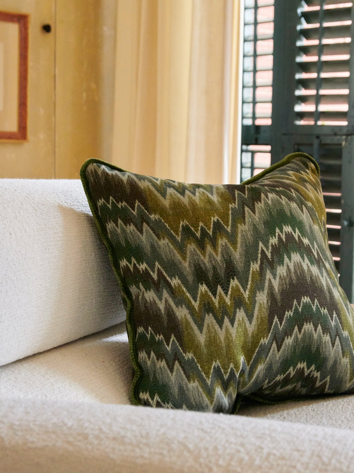 PILLOW HERRINGBONE GREEN - House of Quintana