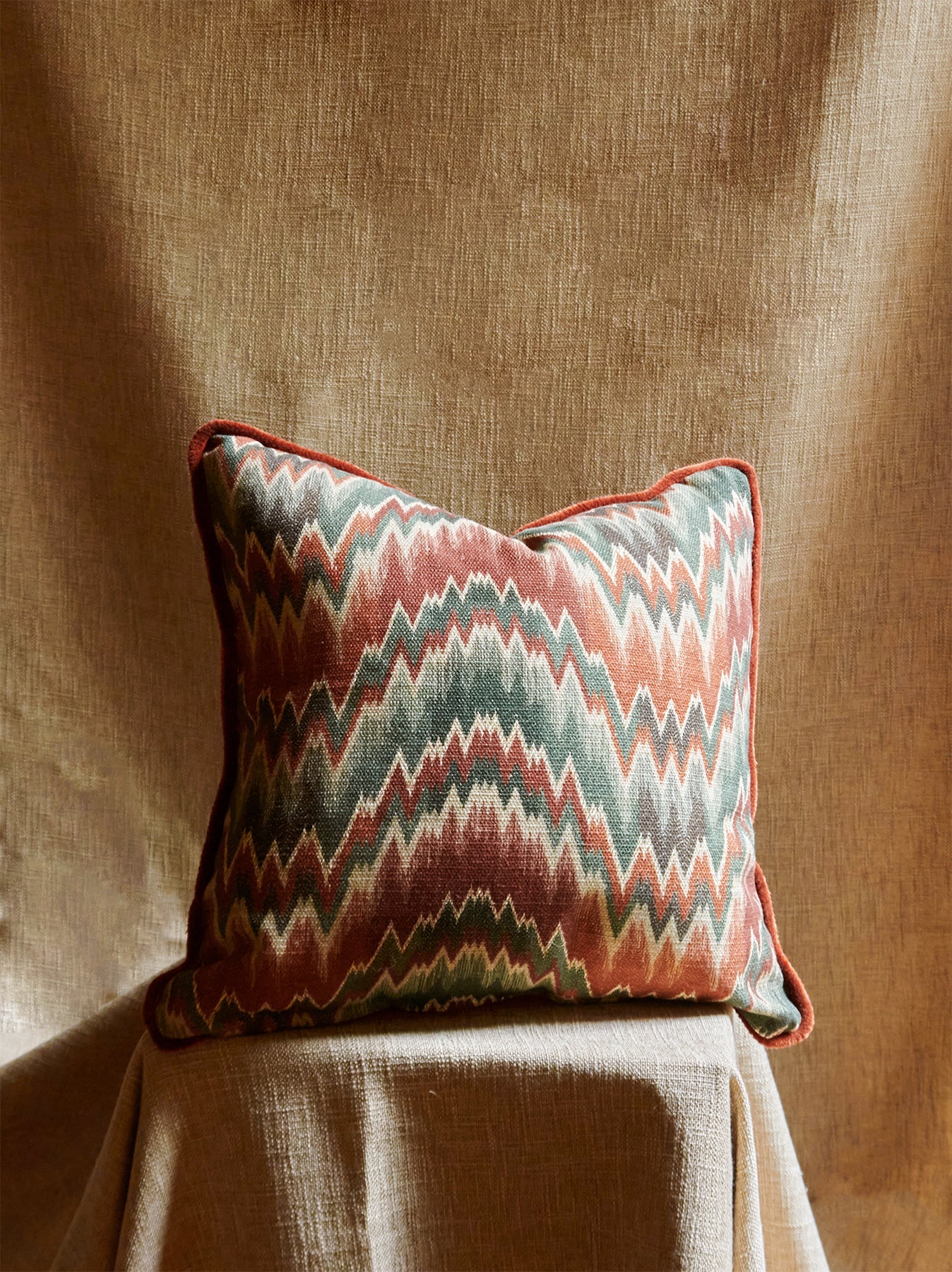PILLOW HERRINGBONE ORANGE - House of Quintana