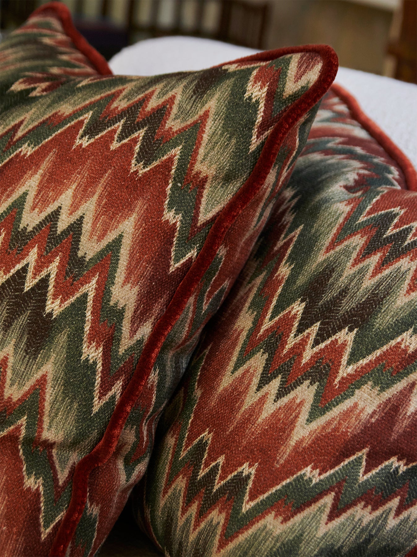 PILLOW HERRINGBONE ORANGE - House of Quintana