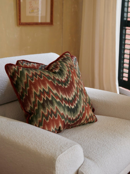 PILLOW HERRINGBONE ORANGE - House of Quintana