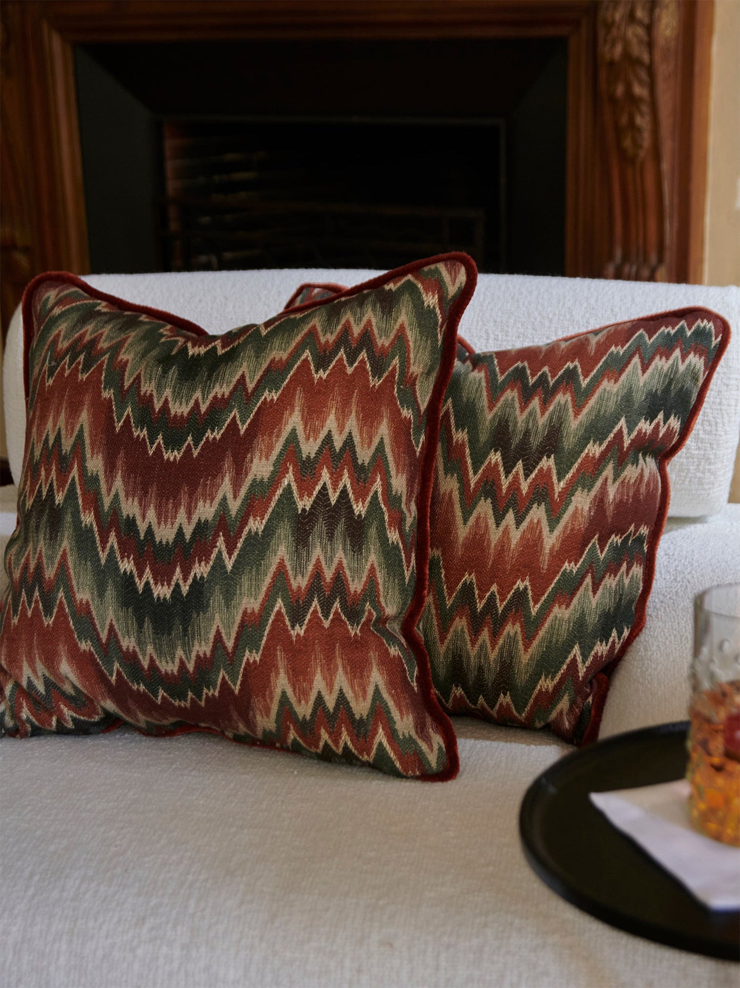 PILLOW HERRINGBONE ORANGE - House of Quintana