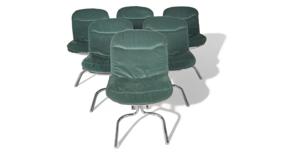 Set of 6 Dining Chairs Attributed to Gastone Rinaldi for Rima Padova, 1970s
