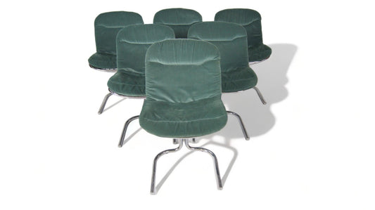 Set of 6 Dining Chairs Attributed to Gastone Rinaldi for Rima Padova, 1970s