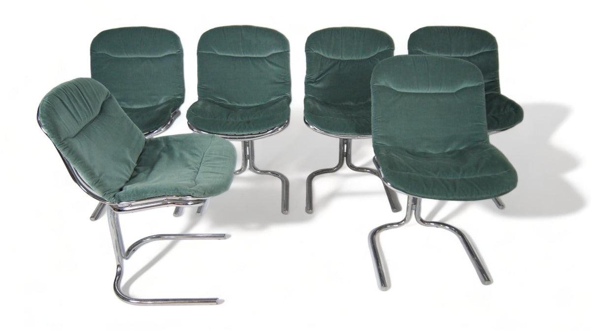Set of 6 Dining Chairs Attributed to Gastone Rinaldi for Rima Padova, 1970s