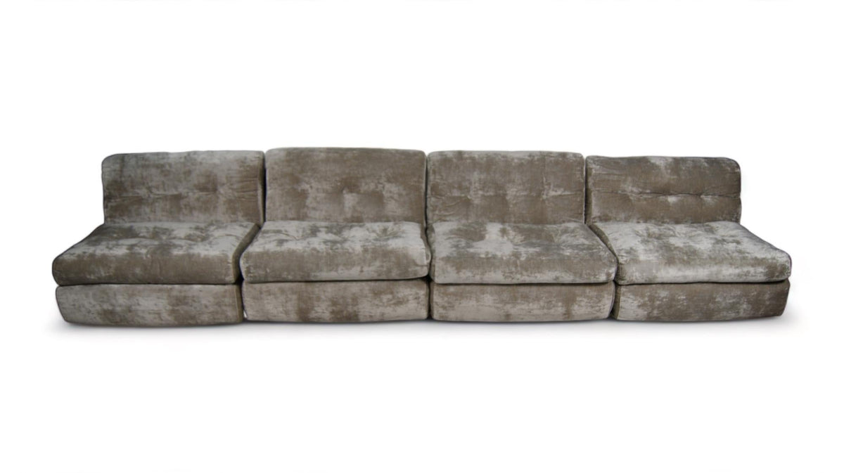 Amanta Modular Sofa by Mario Bellini for B&B Italia, Velvet, 1970s