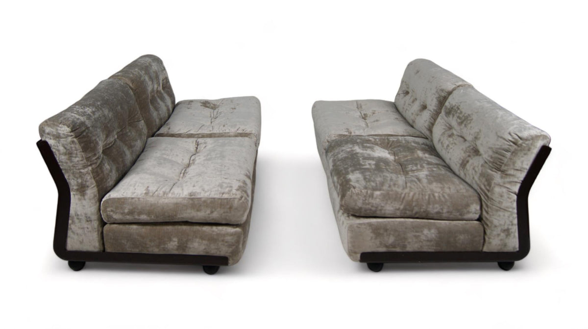 Amanta Modular Sofa by Mario Bellini for B&B Italia, Velvet, 1970s