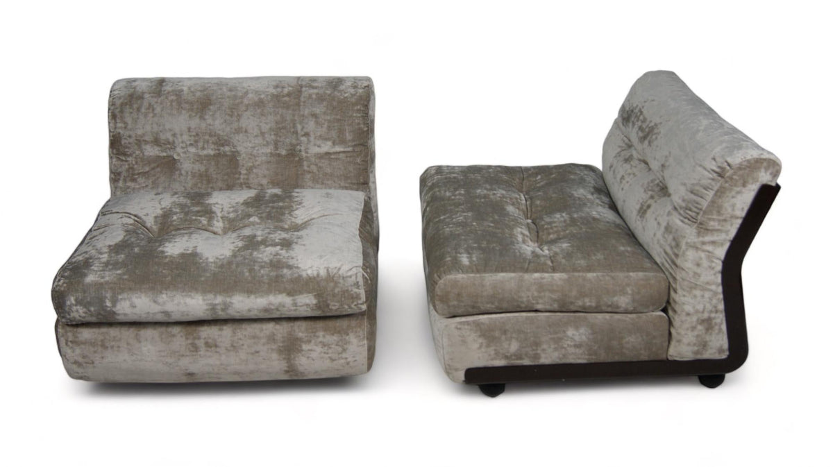 Amanta Modular Sofa by Mario Bellini for B&B Italia, Velvet, 1970s