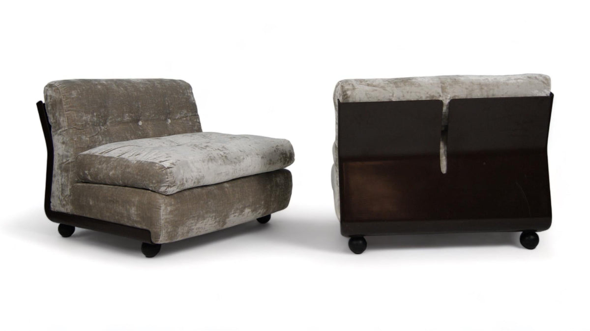 Amanta Modular Sofa by Mario Bellini for B&B Italia, Velvet, 1970s