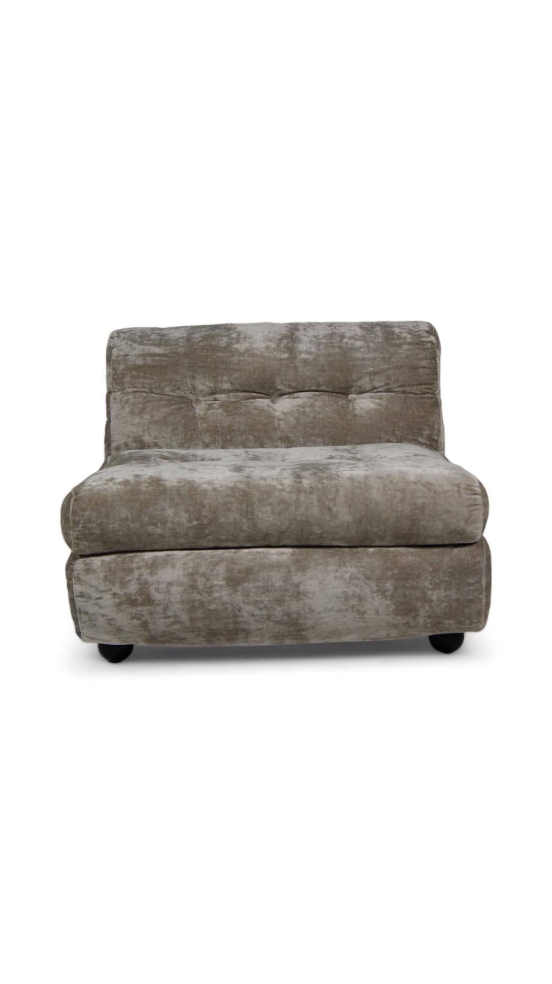 Amanta Modular Sofa by Mario Bellini for B&B Italia, Velvet, 1970s