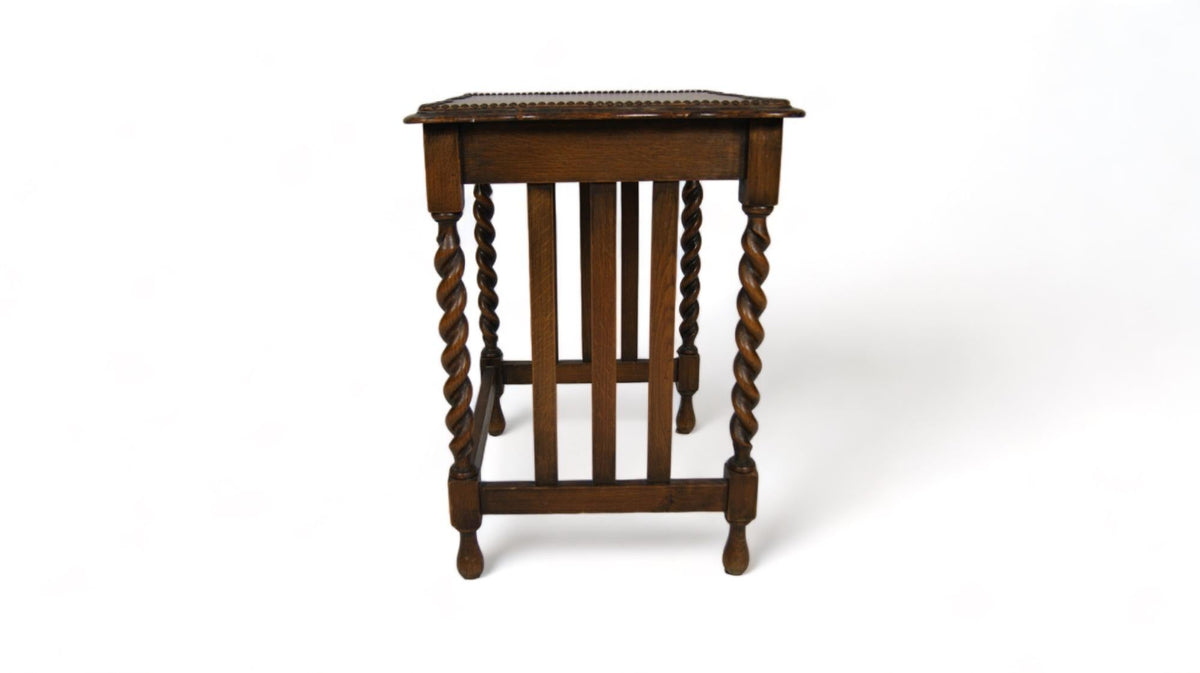 English Side Table with Barley-Twist Legs, 1920s