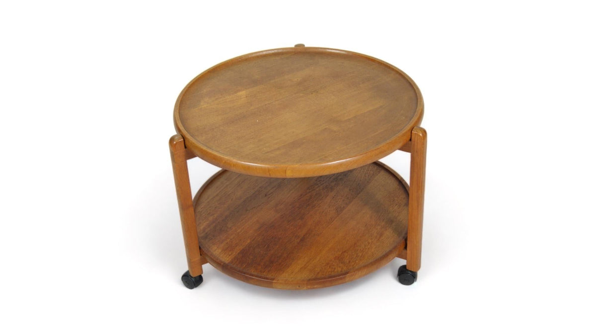 Danish Teak Bar Cart with Removable Tray, 1960s