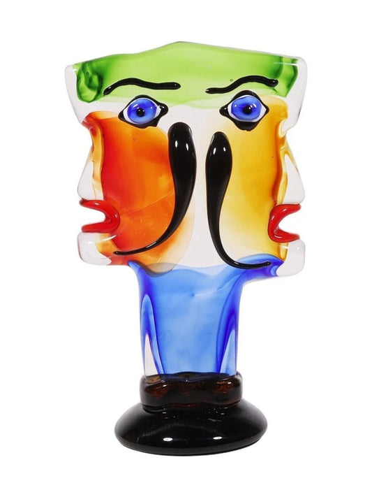 Pair of Faces in Blown Murano Glass