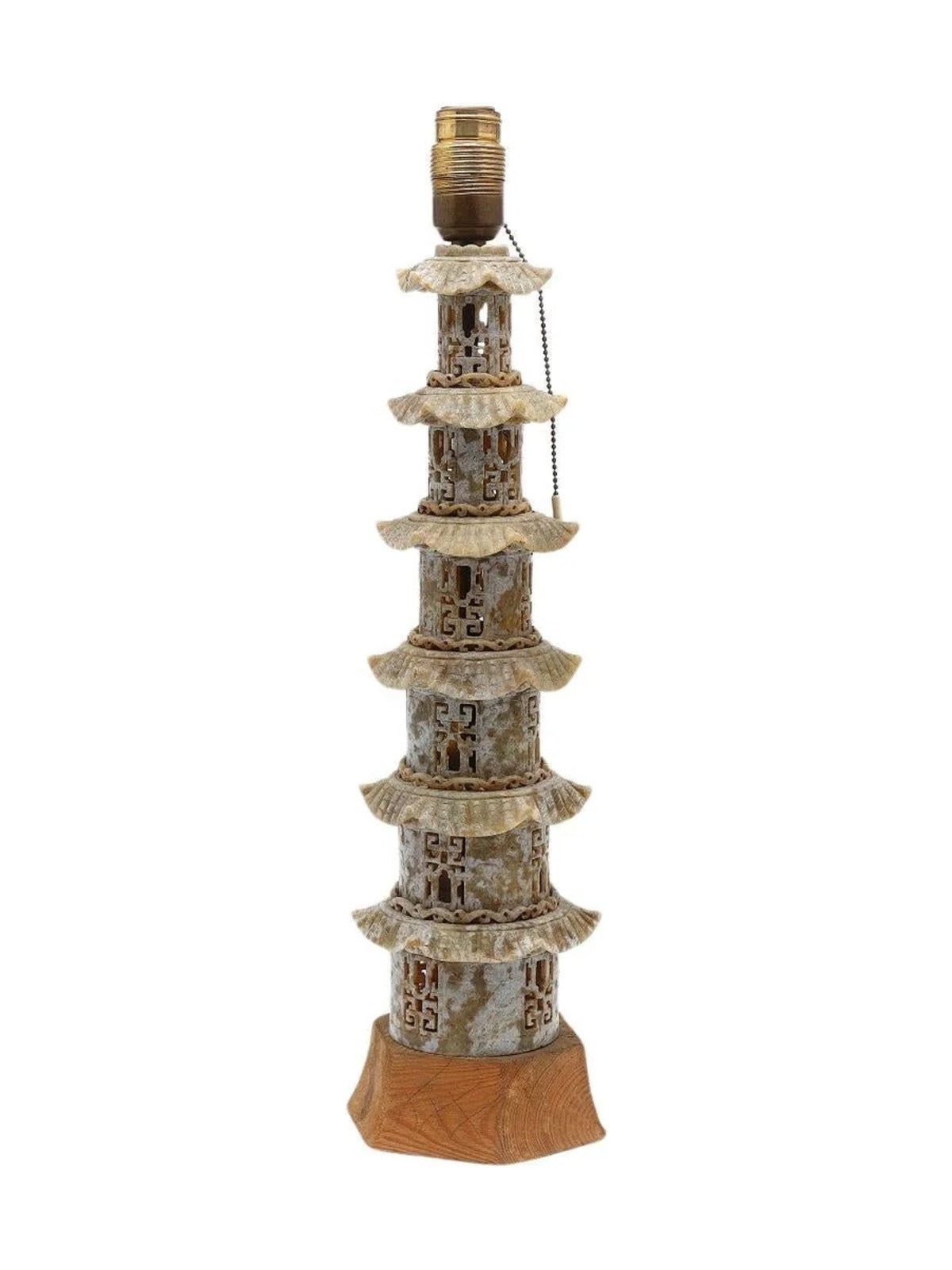 Chinese Hand-Carved Jade Table Lamp