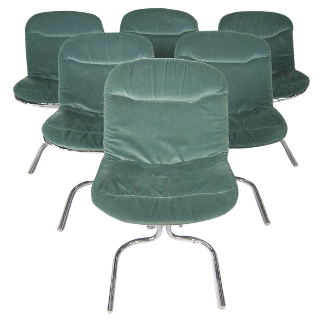 Set of 6 Dining Chairs Attributed to Gastone Rinaldi for Rima Padova, 1970s