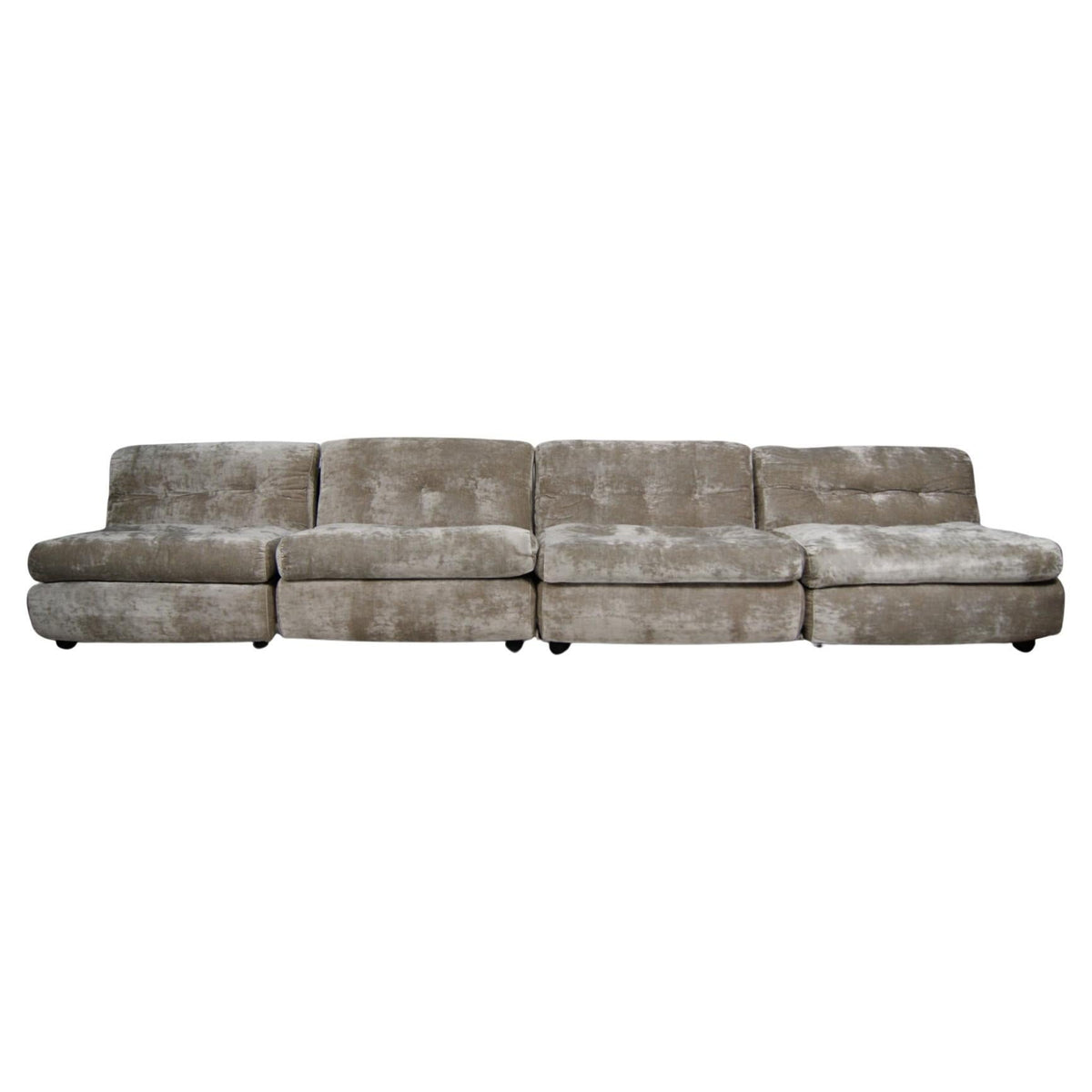 Amanta Modular Sofa by Mario Bellini for B&B Italia, Velvet, 1970s