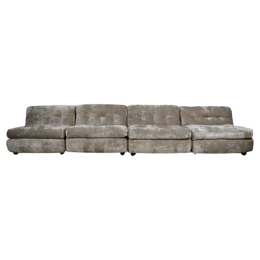 Amanta Modular Sofa by Mario Bellini for B&B Italia, Velvet, 1970s