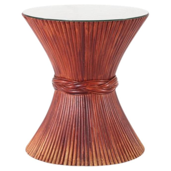 Bamboo Pedestal Table by Roche Bobois, 1980s