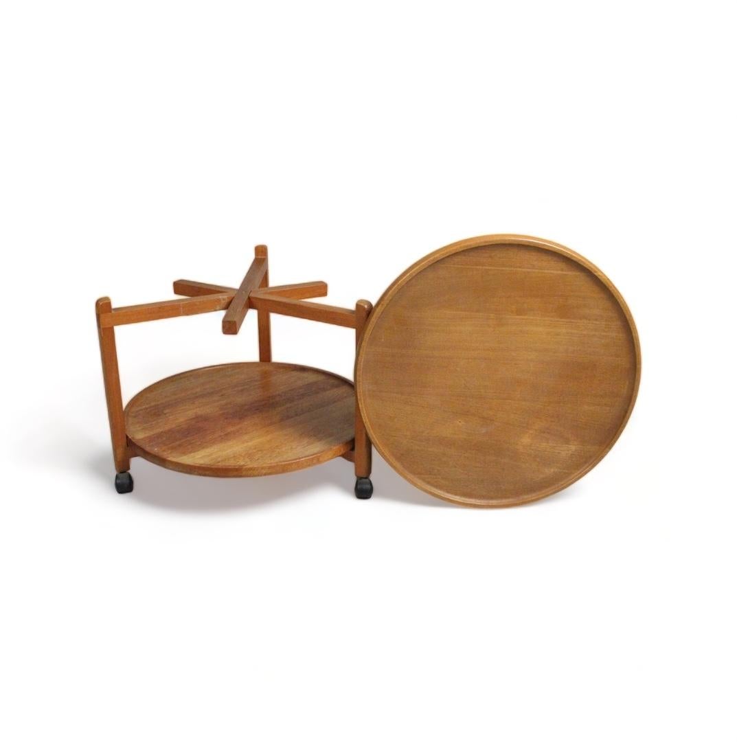 Danish Teak Bar Cart with Removable Tray, 1960s