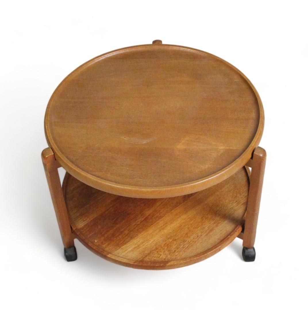 Danish Teak Bar Cart with Removable Tray, 1960s
