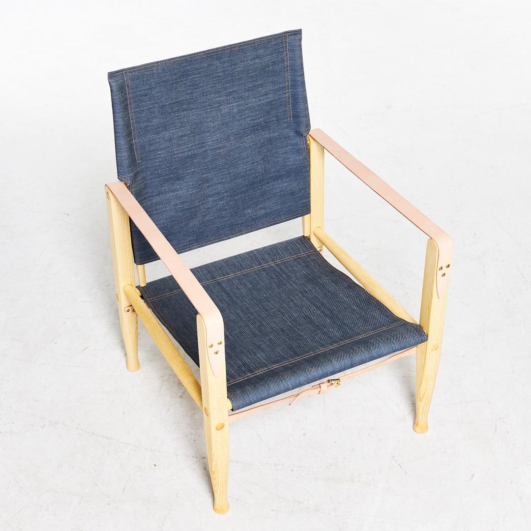 Safari Chair in Denim, Kaare Klint Special Edition