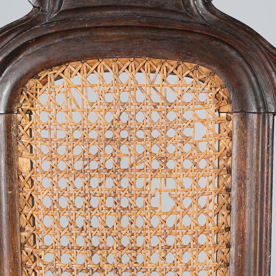 Pair of Victorian Oak Chairs with Cane Seats, 1880s