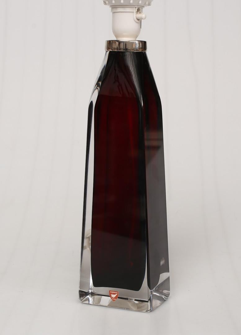 Crystal Table Lamp by Carl Fagerlund for Orrefors, 1960s