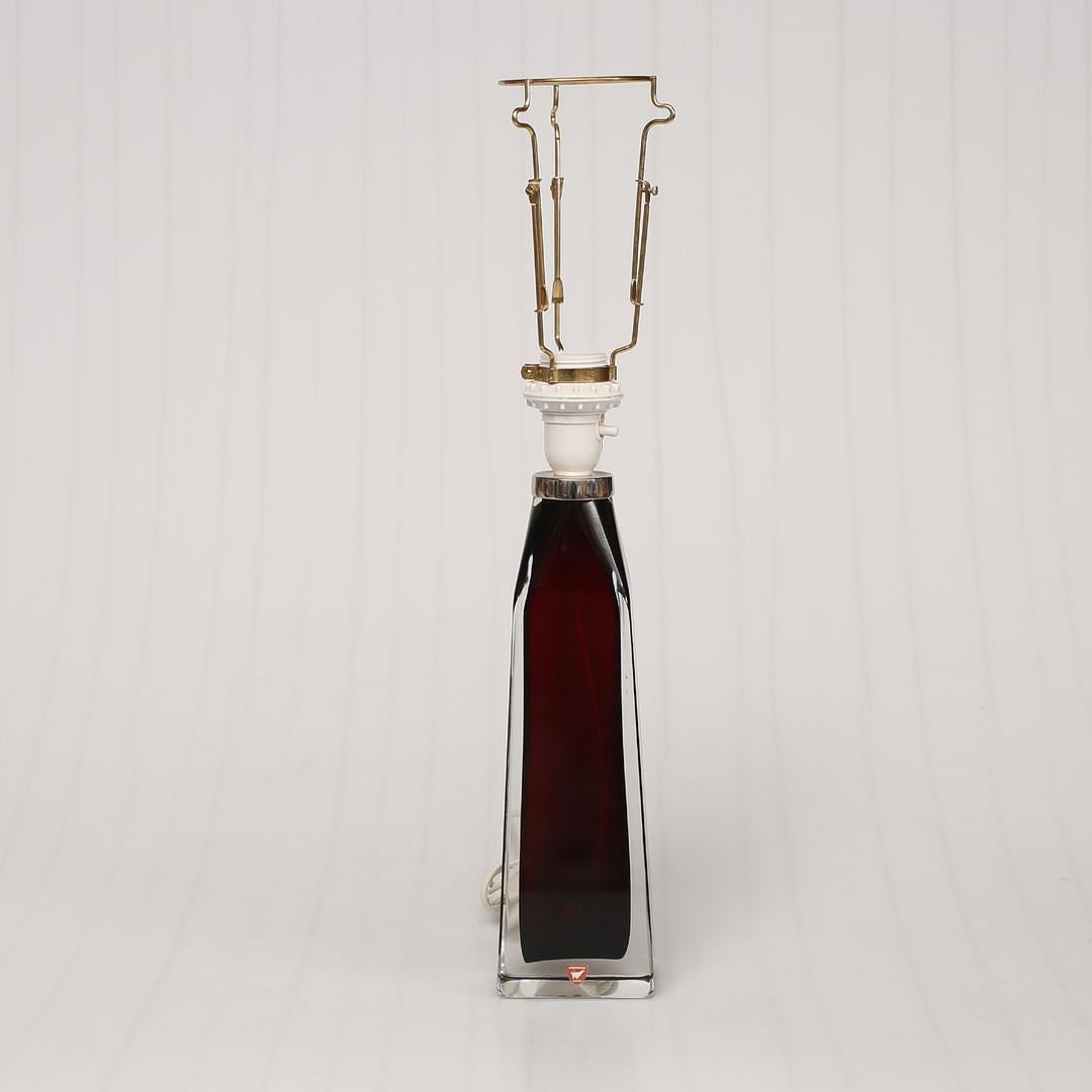 Crystal Table Lamp by Carl Fagerlund for Orrefors, 1960s