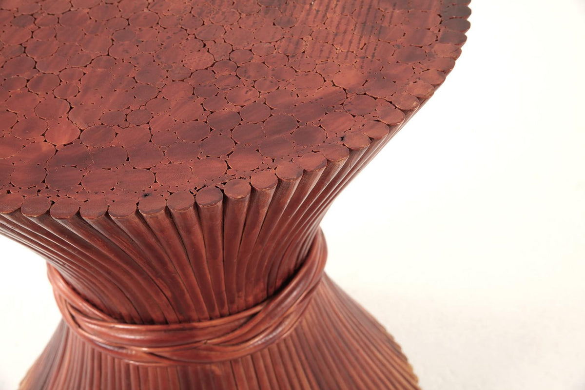 Bamboo Pedestal Table by Roche Bobois, 1980s