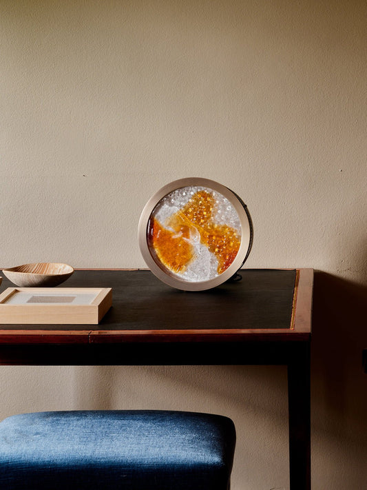 Murano glass lamp with brass structure – view 2