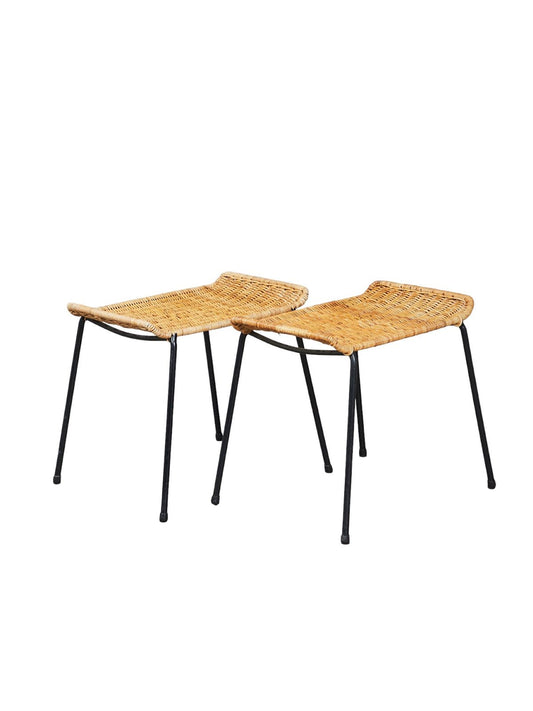 PAIR OF WICKER STOOL BY GIAN FRANCO LEGLER - House of Quintana