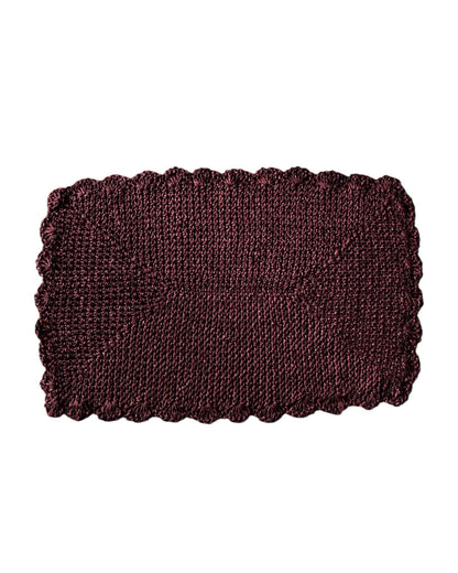 RAFFIA CROCHET PLACEMAT BURGUNDY - House of Quintana