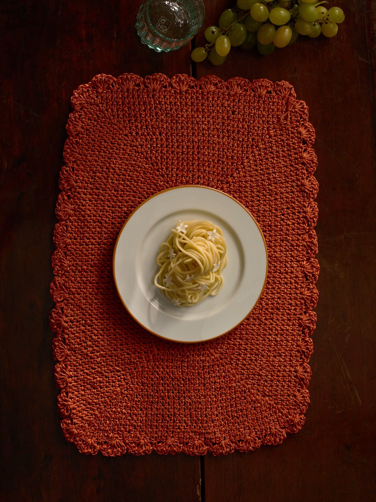 RAFFIA CROCHET PLACEMAT ORANGE - House of Quintana