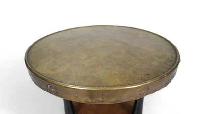 SIDE TABLE WITH BRASS TOP, ART NOUVEAU, 20TH CENTURY - House of Quintana