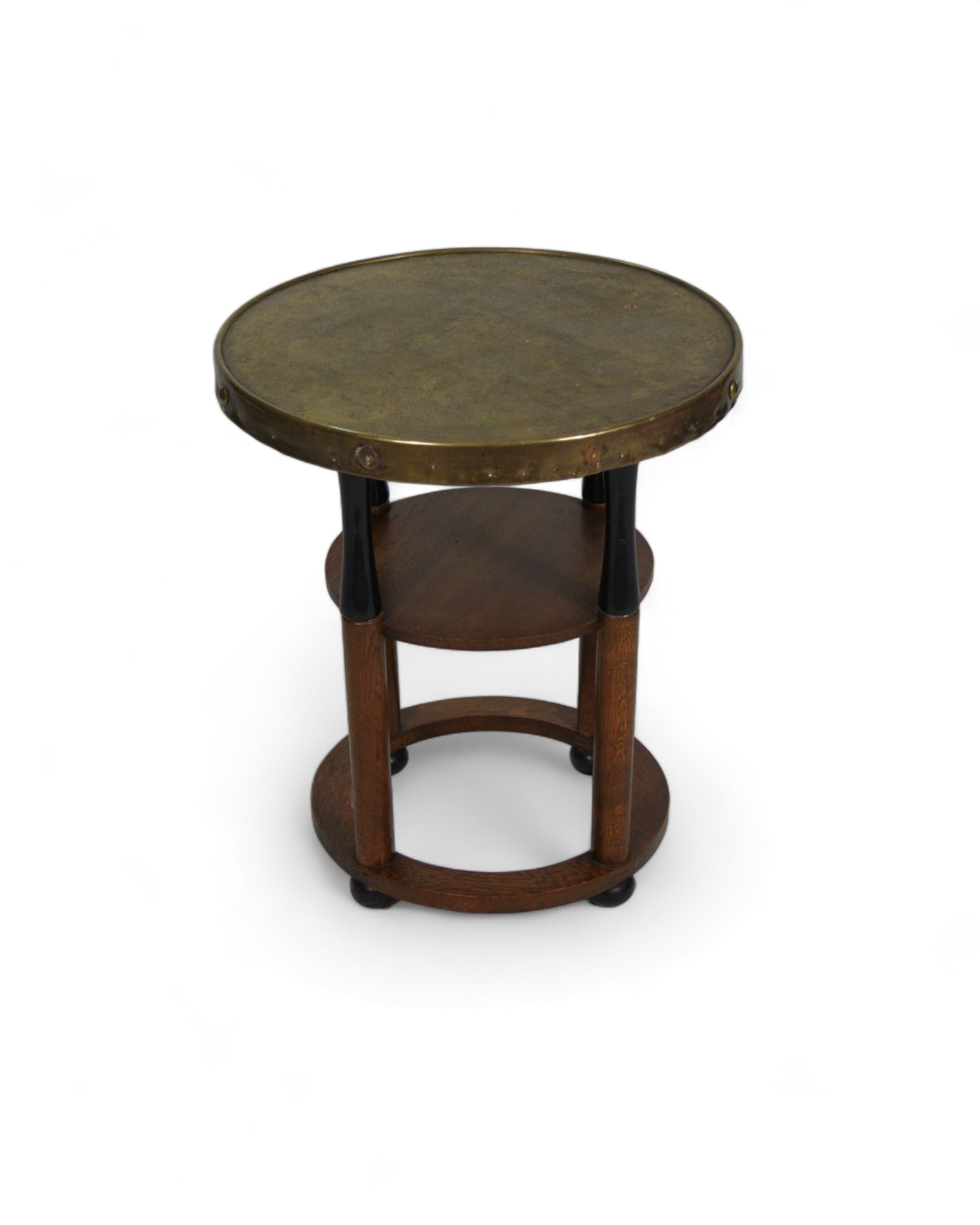 SIDE TABLE WITH BRASS TOP, ART NOUVEAU, 20TH CENTURY - House of Quintana