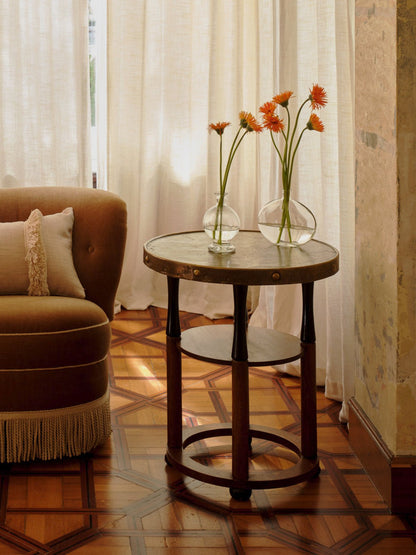 SIDE TABLE WITH BRASS TOP, ART NOUVEAU, 20TH CENTURY - House of Quintana