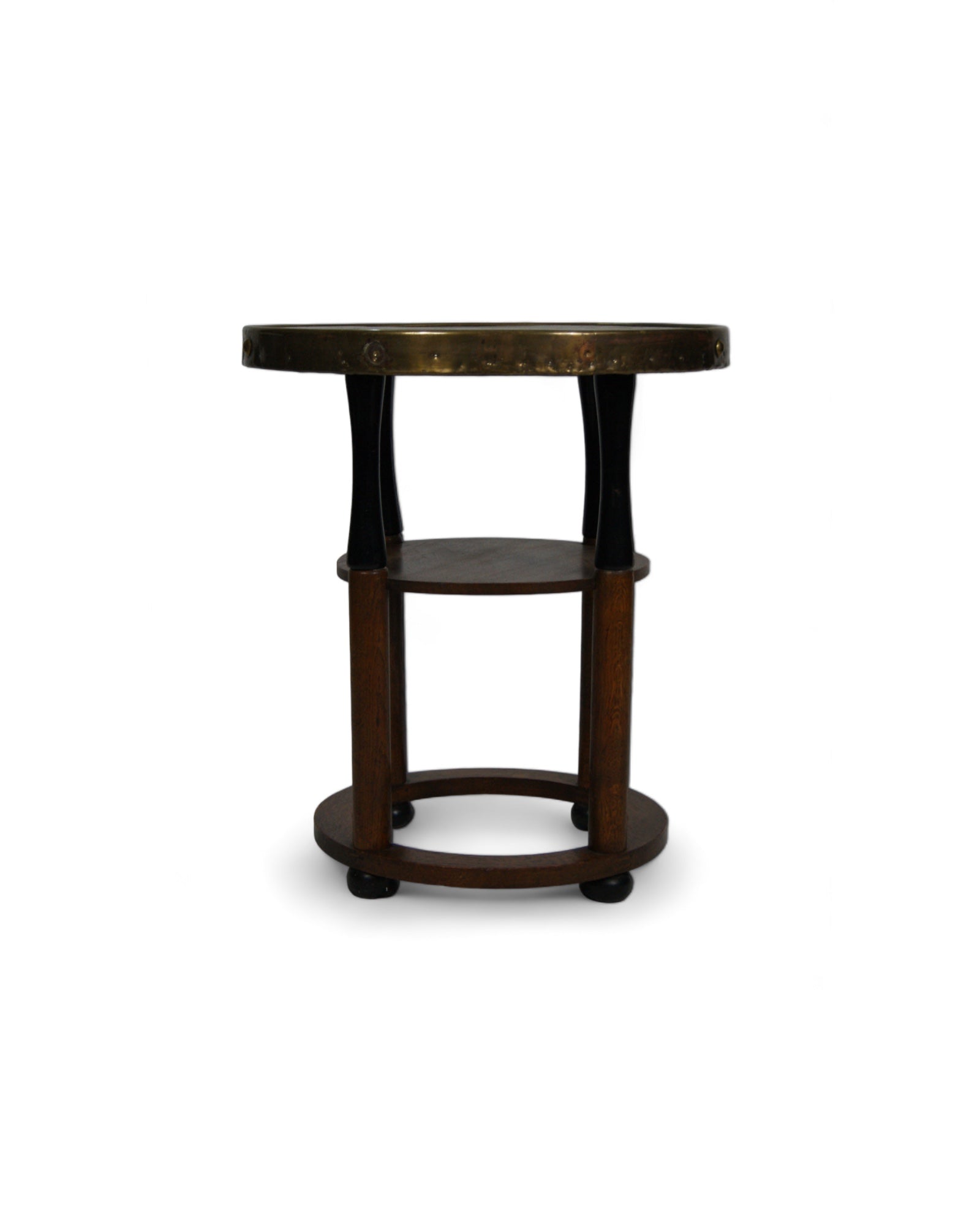 SIDE TABLE WITH BRASS TOP, ART NOUVEAU, 20TH CENTURY - House of Quintana