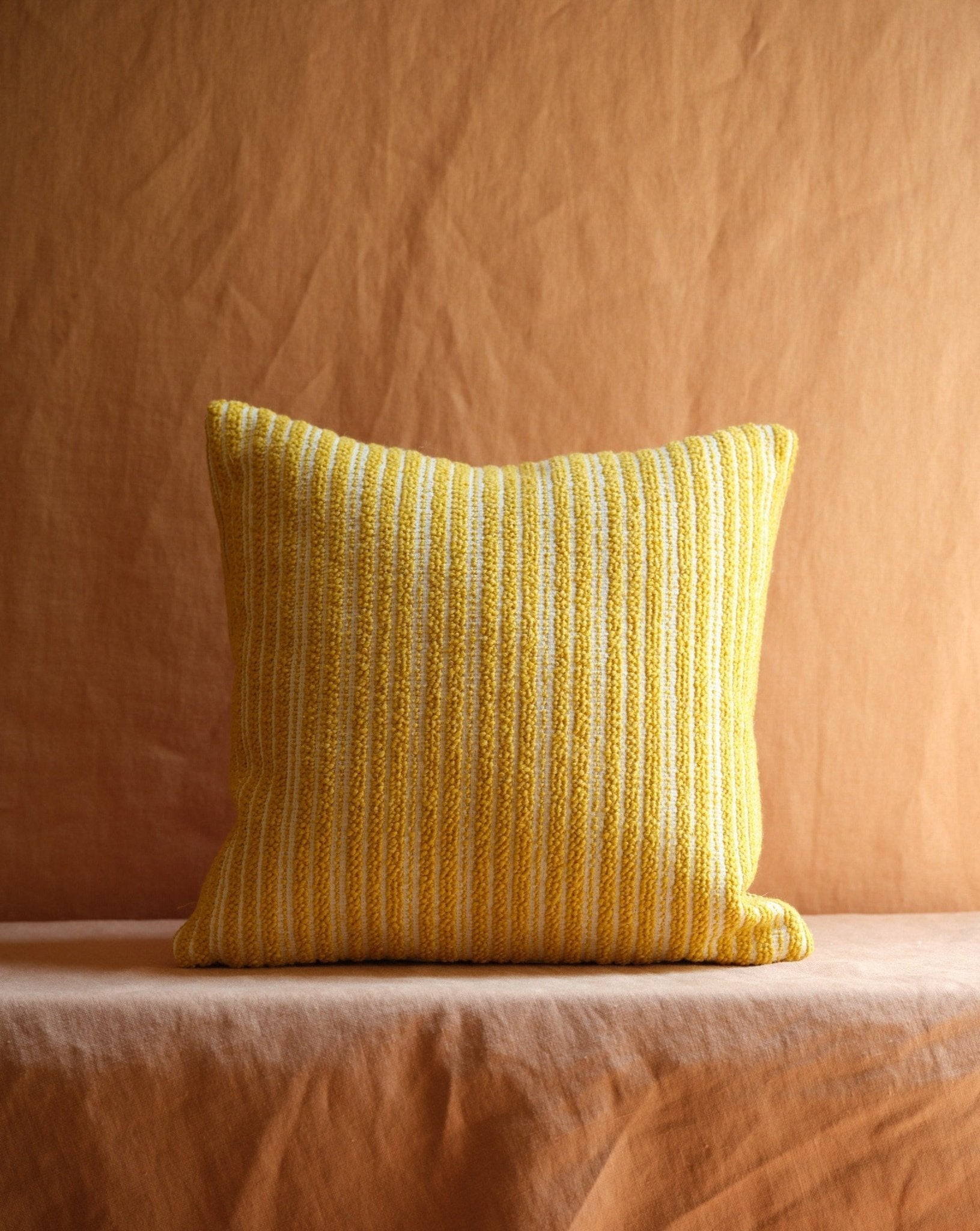 STRIPED MUSTARD PILLOW - House of Quintana